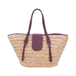 Luxe Rieten Strandtas Ecru